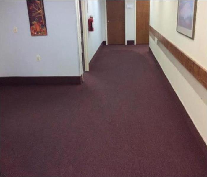 Wet carpet in an office building